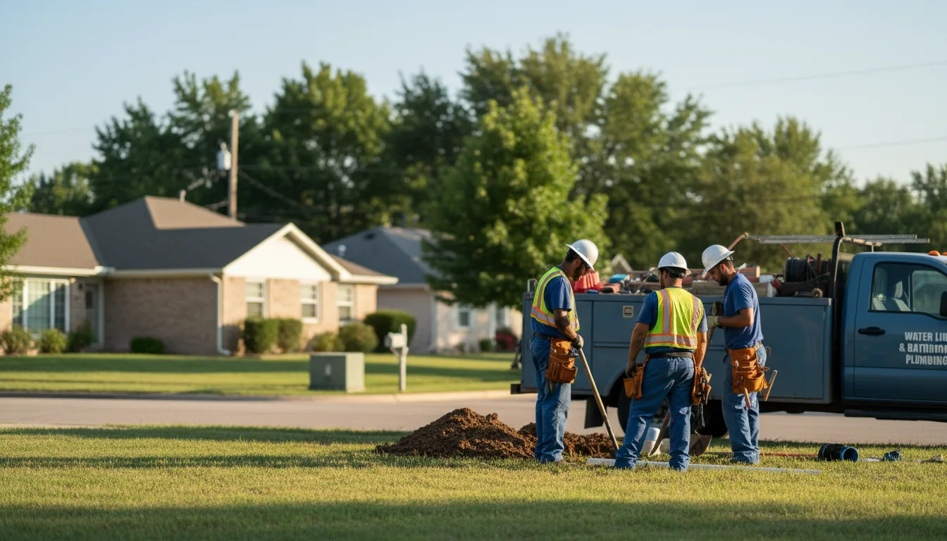 Residential water line and bathroom plumbing service in Amsterdam, OH